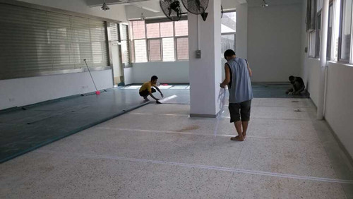 進口舞蹈地膠鋪設現場 進口舞蹈地膠鋪設現場